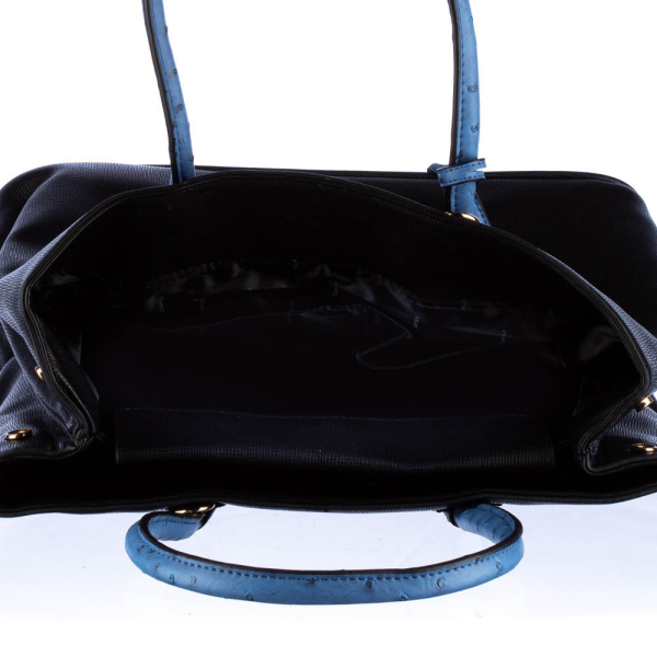 Γυναικεία τσάντα Carpisa Μαύρη με Μπλε οικολογικό δέρμα, 6 - Kalapod.gr